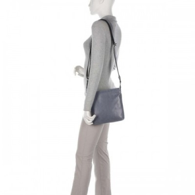 Harold's Caugio Crossbody bag fine grain cow leather blue-grey