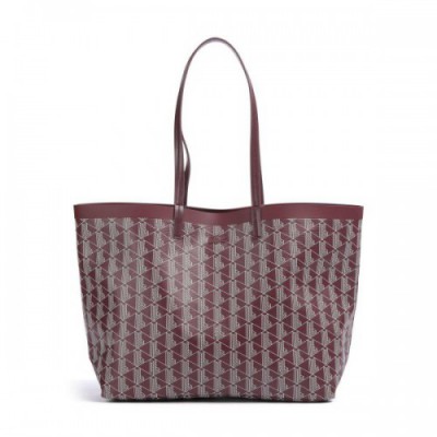 Lacoste Zely Tote bag recycled cotton dark red