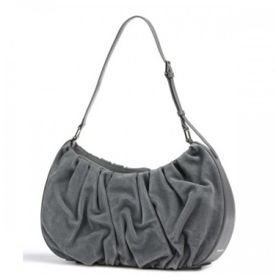 Mandarina Duck Velvet Plisse Crossbody bag brushed calfskin grey