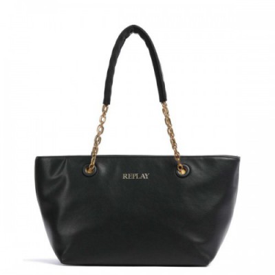 Replay Tote bag synthetic black