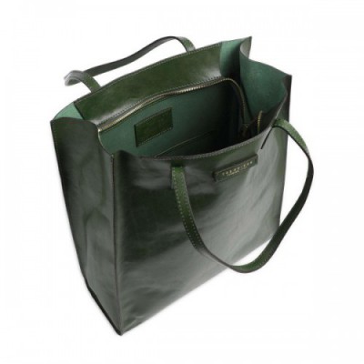 The Bridge Mirra Tote bag fine grain cow leather dark green