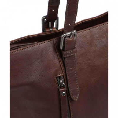 Jack Kinsky Montreal 25N Tote bag grained leather dark brown