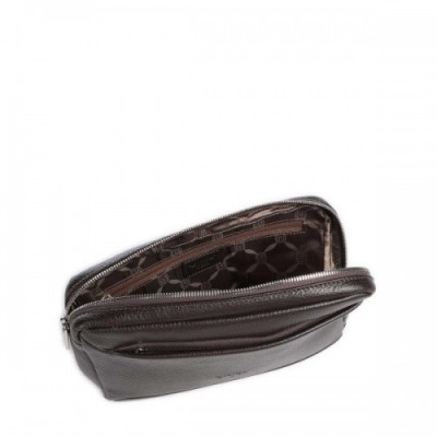 Giudi Fanny pack grained calfskin dark brown