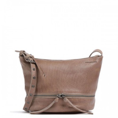 FredsBruder Run Around Crossbody bag grained leather taupe