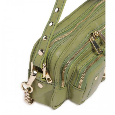 Núnoo Cozy Helena Crossbody bag fine grain leather olive-green