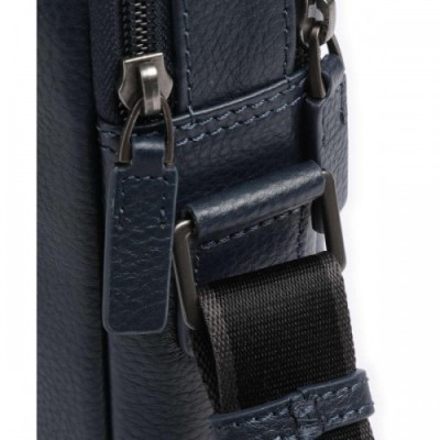 Roncato Alaska Crossbody bag 10″ grained leather navy