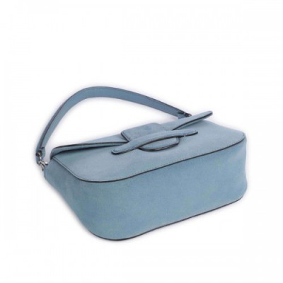 Abro Suede Camilla Shoulder bag brushed cow leather blue-grey