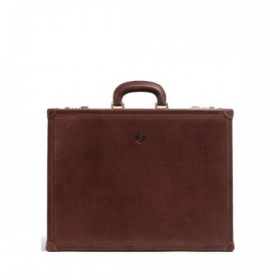 Giudi Briefcase smooth cow leather brown