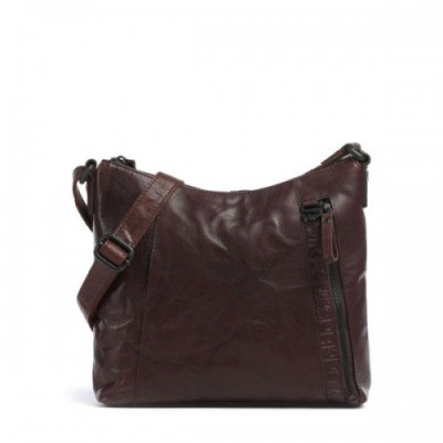 Spikes & Sparrow Bronco Suzette Crossbody bag grained leather dark brown