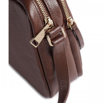 Lancaster Dune Crossbody bag grained cow leather dark brown