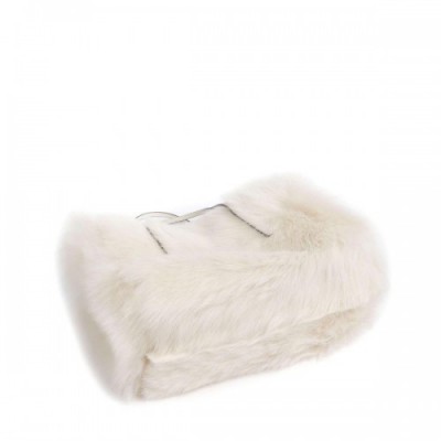 Abro Shearling LH Noelle Handbag fur, fine grain cow leather ivory