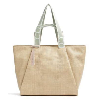 Coccinelle Never Without Bag Straw Signature Tote bag bast nature