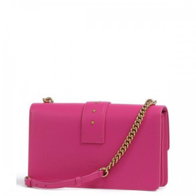 Pinko Love One Classic Crossbody bag fine grain cow leather pink