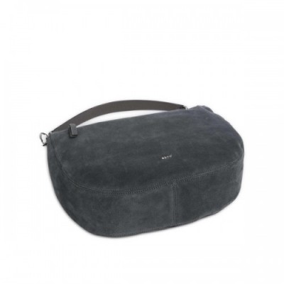 Abro Suede Mina Hobo bag brushed cow leather dark grey