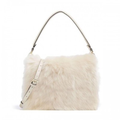 Abro Shearling Astor Shoulder bag fur, fine grain leather sand