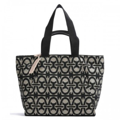 Coccinelle Never Without Bag Summer Monogram Tote bag cotton black/white