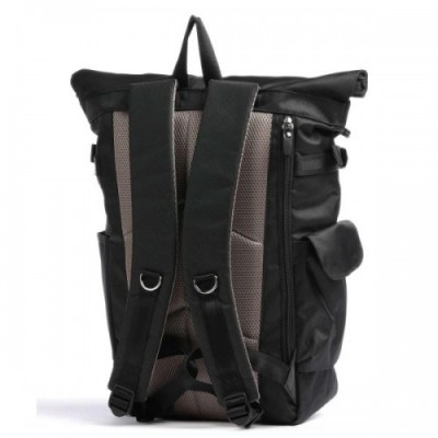 Harvest Label Naka Rolltop backpack 15″ polyester black/grey