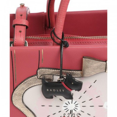 Radley London The Radley Hotel Handbag fine grain cow leather red