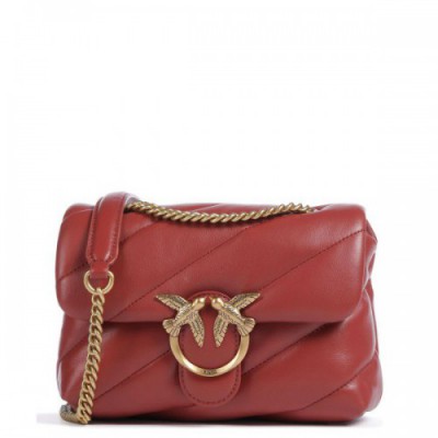 Pinko Love Puff Mini Shoulder bag sheepskin leather red