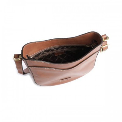 Giudi Crust Tracollina Crossbody bag fine grain cow leather brown