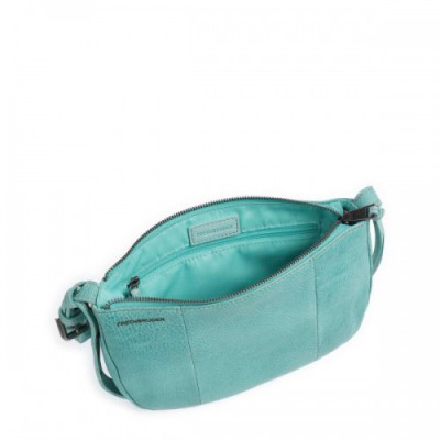 FredsBruder My old Friend Round Crossbody bag grained leather turquoise