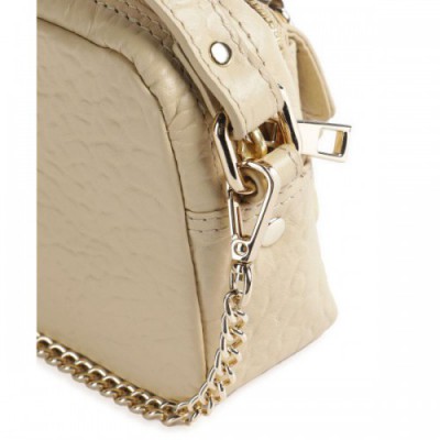 Núnoo New Zealand Helena Buckle Crossbody bag embossed leather beige