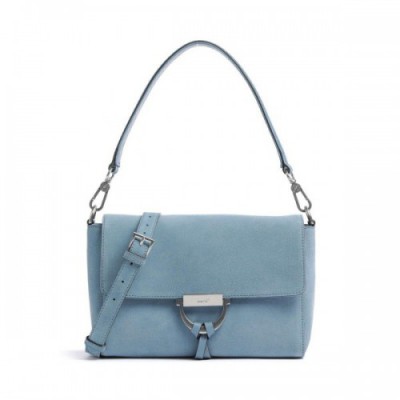 Abro Suede Temi Shoulder bag brushed cow leather blue-grey