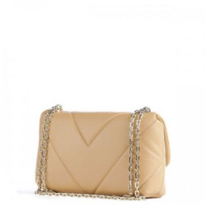 Patrizia Pepe Fly Padded Shoulder bag grained goatskin leather beige