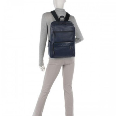 The Bridge Damiano Backpack 14″ fine grain cow leather dark blue