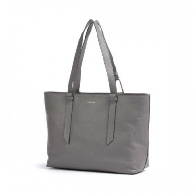 Coccinelle Malory Tote bag grained cow leather grey