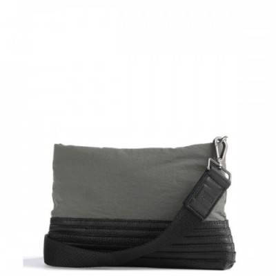 FredsBruder Anea Crossbody bag polyester, grained leather black/green