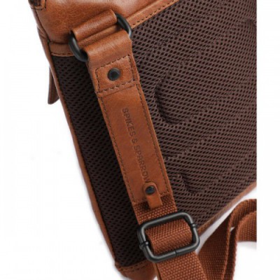 Spikes & Sparrow Bronco Crossbody bag grained leather cognac