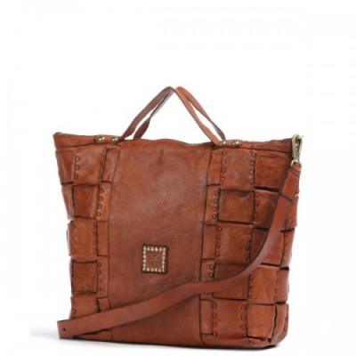 Campomaggi Handbag fine grain cow leather cognac