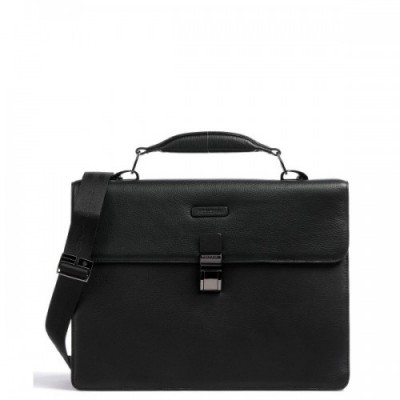 Piquadro Collezione Modus Restyling Briefcase 15″ grained cow leather black