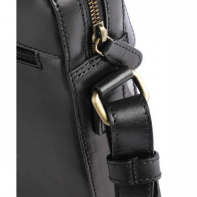 Bugatti Remo Crossbody bag fine grain cow leather black