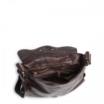 Campomaggi Lavata Shoulder bag grained cow leather dark brown