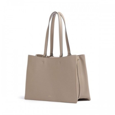 Furla Nuvola L Tote bag fine grain leather taupe