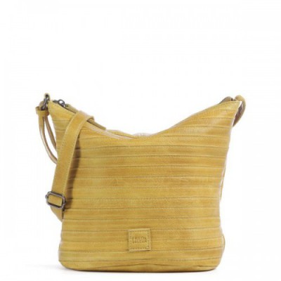 FredsBruder Gürtelinchen Hobo bag grained cow leather yellow