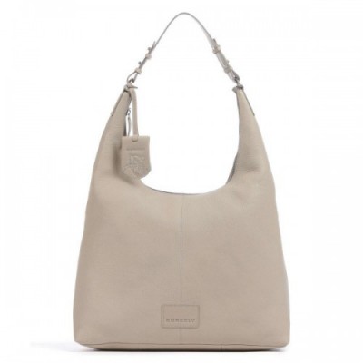 Burkely Soft Skylar Hobo bag grained leather light grey