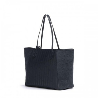 Maison Mollerus Vinour Vinerus Canvas Bern Tote bag brushed leather, canvas dark blue