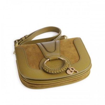 See by Chloé Hana Small Crossbody bag grained cow leather, brushed cow leather olive-green